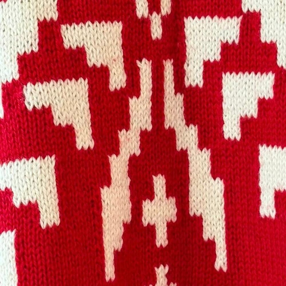 T by Talbots Red White Snowflake Knit Turtleneck Holiday Winter Sweater 1X NWT - Picture 9 of 12